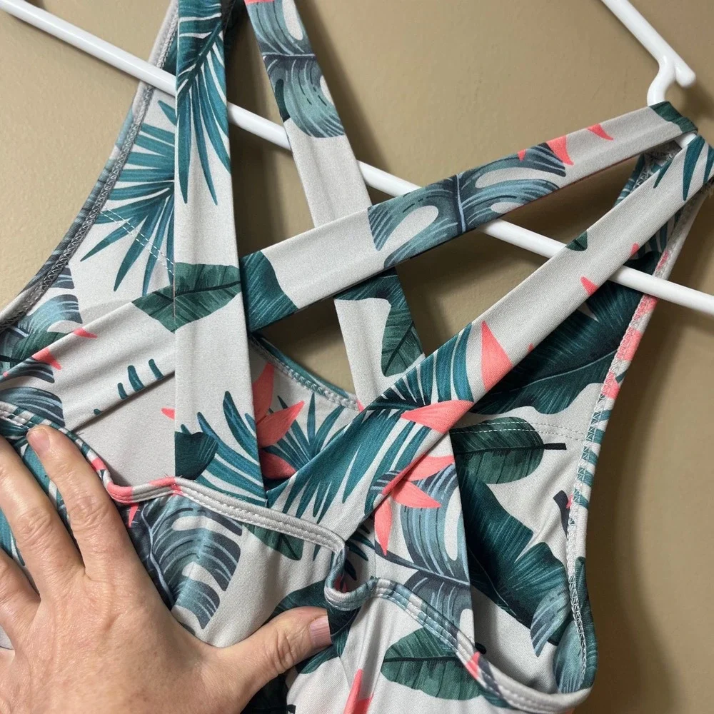 Kyodan Outdoor Tropical Palm Active Dress Size XS Built In‎ Shelf Bra Athleisure